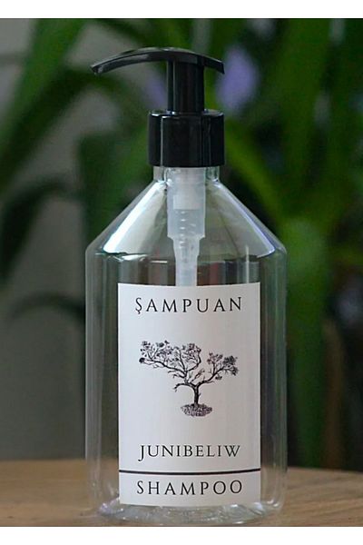 junibeliw Dozator de săpun din plastic cu aspect de sticlă transparentă, sticlă de șampon de baie, cu capac cu pompă 500 ml