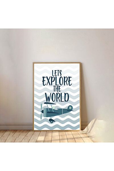 Dekorsiahome Pictură pentru cameră pentru copii cu rama din lemn dintr-o buca...