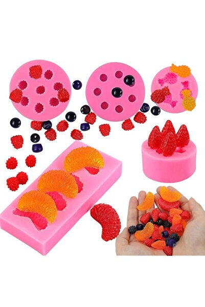 Generic قوالب جيلي على شكل فاكهة من جومي، 5 قطع، شمعة صغيرة ثلاثية الأبعاد عل...