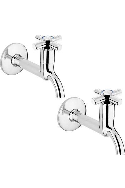 CPU ELEKTRONİK 2-Piece Plus Open Close 4-Arm Chrome Spin Tap Single Input Through the Wall