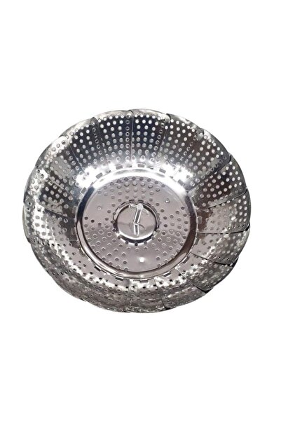 Generic Folding Stainless Steel Vegetable Steamer Basket, Silver
