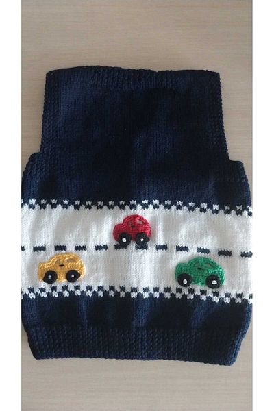 Papatyam Hand Knitted Knitting Baby Vest Hand Knitted Baby Kids Knitting Vest//Nako Luxurious Minnoş Knitted with Yarn