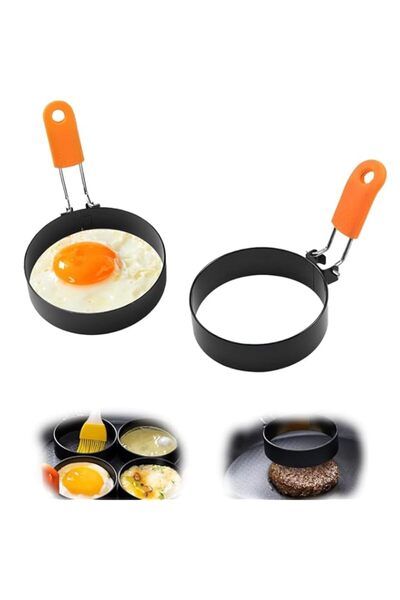 Generic عبوتان من حلقات البيض غير اللاصقة للقلي، قوالب بيض متعددة الاستخدامات...