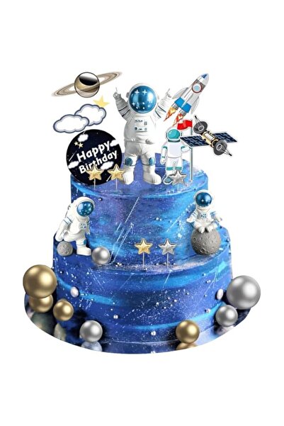 Generic 22 قطعة من أغطية كعكة الفضاء، أغطية كب كيك الفضاء، تمثال رائد فضاء لح...