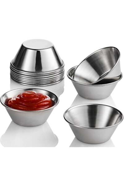 Generic مجموعة من 12 كوب صلصة من الفولاذ المقاوم للصدأ من FALAHOM، سعة 1.5 أو...