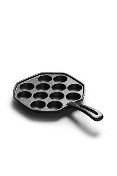 Generic مقلاة Aebleskiver الدنماركية المصنوعة من الحديد الزهر، مقلاة فطائر مح...