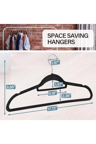 SHEWOW ON MART 24 PCs Premium Velvet Hangers Space Saving - 360° Swivel Hook Non-Slip & Durable Clothes Ha