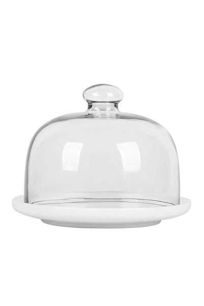 Generic حامل كيك زجاجي من زايزاي، حامل كيك بغطاء مقبب، طاولة حلويات منزلية، ق...