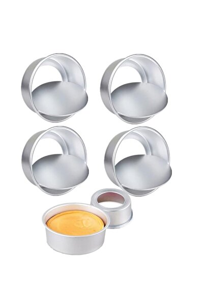 Generic XZJMY عبوة من 5 قوالب كيك دائرية عميقة غير لاصقة من الألومنيوم مع قاع...