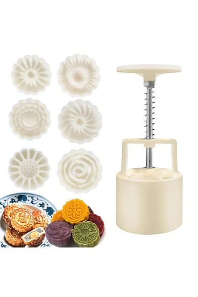 Generic Azonee Moon Cake Mold Chinese Mid-Autumn Festival Cookie Stamp Set, Mid-Autumn Festival Hand-Pressu