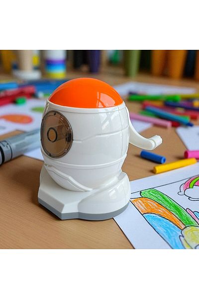 Polin Cute Ufo Design Table Top Pencil Sharpener with Arms, 4 Different Color Options, Sticker Gift