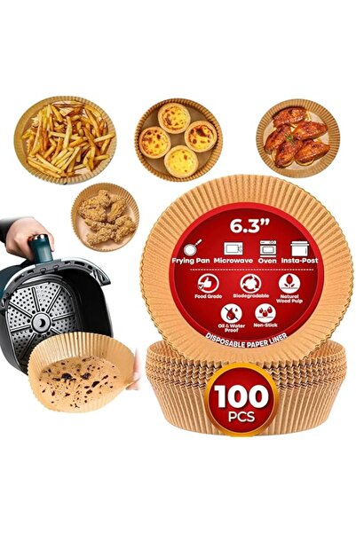 Generic JKT Air Fryer Disposable Paper Liners 100 Pcs, Non-stick Parchment Pa...
