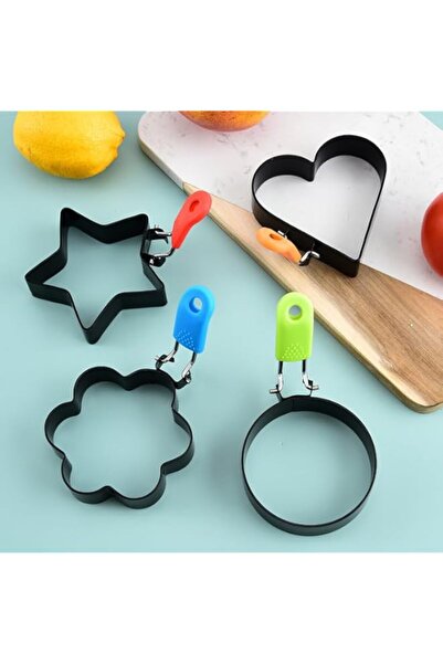 Generic مجموعة حلقات البيض غير اللاصقة بمقبض سيليكون، مع مقبض سيليكون، على شك...