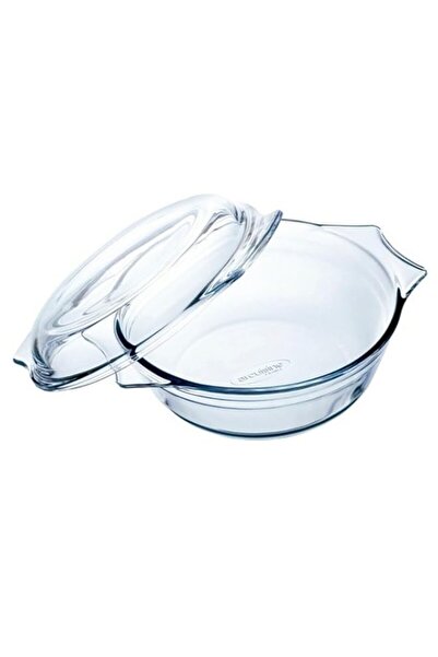 Generic طاجن دائري من زجاج البورسليكات من أركويزين مع غطاء، 17.8 سم / 1 لتر