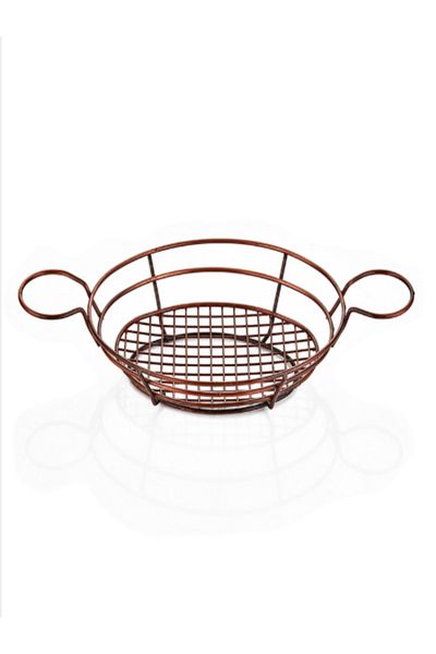 Altınbaşak Oval Presentation Basket - Rustic Copper 25X18 cm