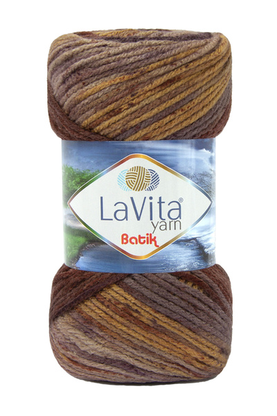 LaVita Yarn خيط تريكو يدوي باتيك 100% أكريليك 100 جرام (DG20 PIAN)