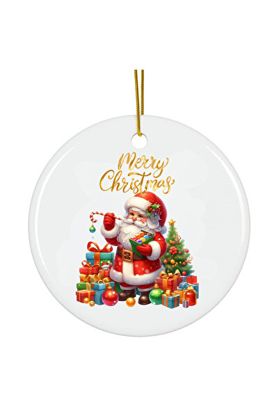 OEM Ornament Acrilic Craciun, 8 cm, vintage Santa decoratiune