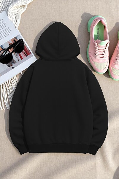 uyguntarz Φούτερ Unisex Leopard Heart με στάμπα Oversize