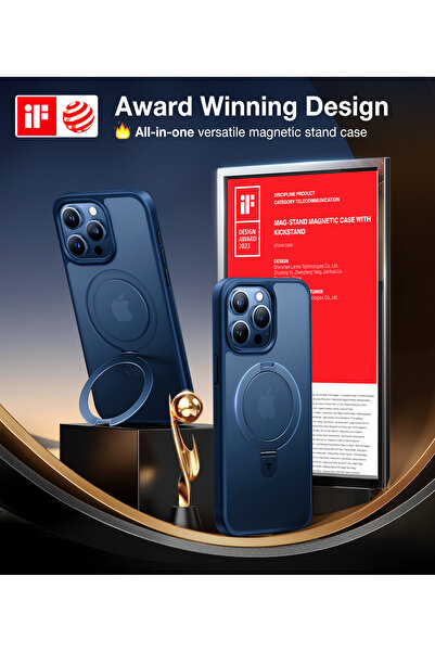 TORRAS Ultra Magnetic Ostand for iPhone 15 Pro Case