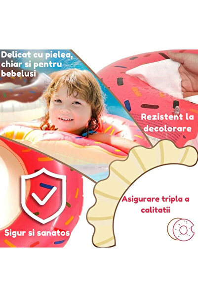 varioshop VarioShop® donut-shaped inflatable swimming ring for children, the perfect accessory for fun