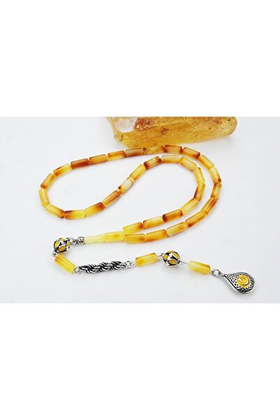 BlackCraft Kapsül Kesim Mineli Püsküllü Damla Kehribar Tespih