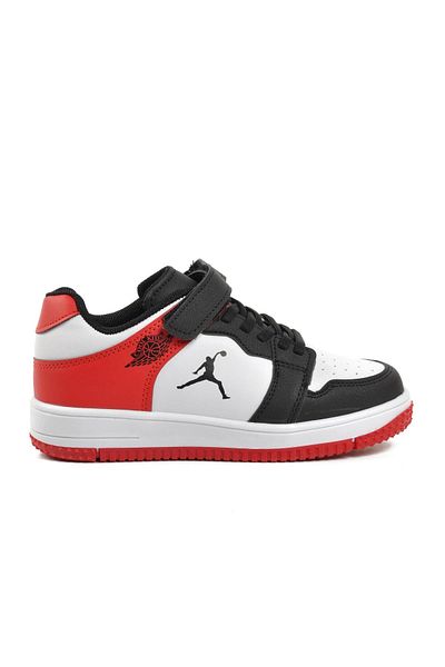 Aspor Black Red Velcro Boys Sneaker
