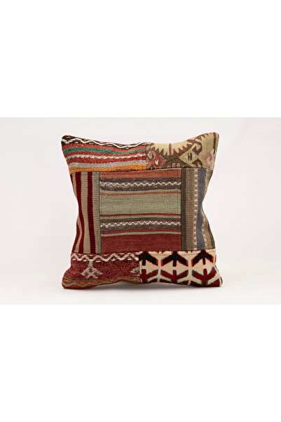 Kilim Whole Sale غطاء وسادة عتيق مصنوع يدويًا من الكليم والصوف مقاس 40x40 سم