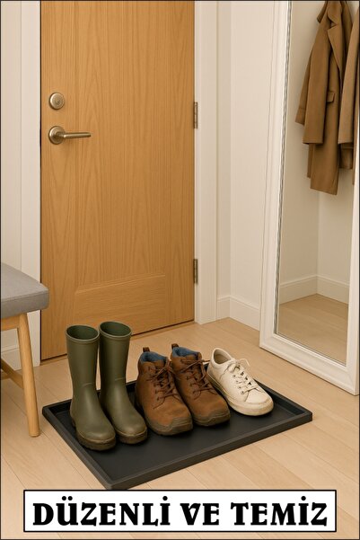 COZLEY Silikon Ayakkabı Tepsisi Su Geçirmez Kaymaz Yıkanabilir Ayakkabı Düzenleyici Ayakkabı Standı 60X40CM