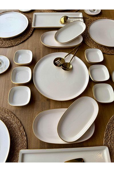 ROSSEV Breakfast Set Rolyef 48 Pieces for 6 People