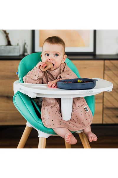 BabySnugg Long-sleeved waterproof bib, 6-36 Months, Pink Dots