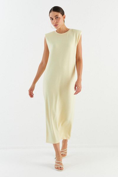 Shopping Shop Basic Padded Dress Yellow