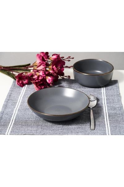 Heinner Set farfurii adanci CALYPSO HR-WDF-G206, Ceramica, 20 cm, 6 piese (Negru)