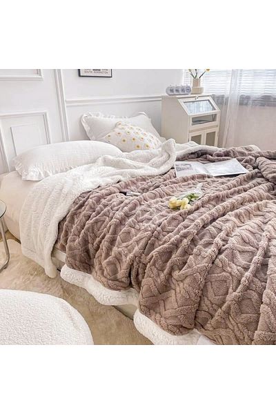 OEM Double blanket cocolino knitted type, with embossed pattern, , PBT6, 200X230 cm, 3 kg