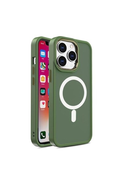 OEM Husa MagSafe pentru Apple iPhone 15 Pro Max, Color Matte, Grip Pro, Verde