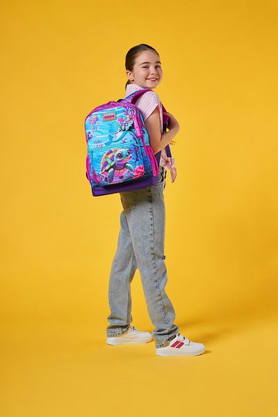 Coral High Kids Turtle Patterned Pink Purple School Backpack T23756