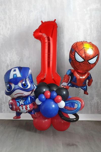 PARTİAVM Age Spider-Man Captain America Marvel Welcome Set Captain America Red Figure Balloon