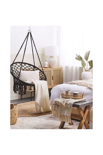 varioshop VarioShop® indoor/outdoor hanging hammock, for terrace, balcony, garden, metal frame