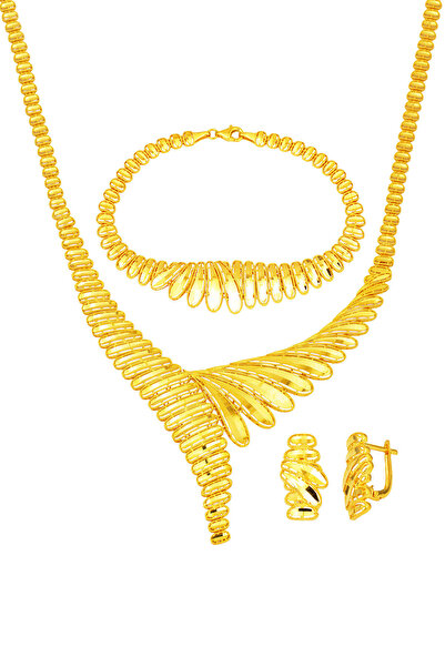 Bilezikci Ajda Model Altın Taşsız Düğün Seti