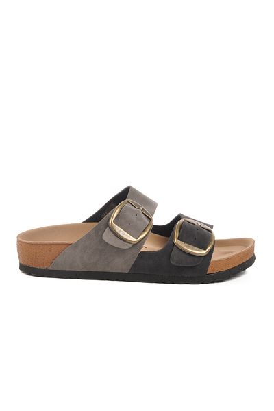 Pierre Cardin Gray Double Striped Women's Slippers Pc-7554 Z