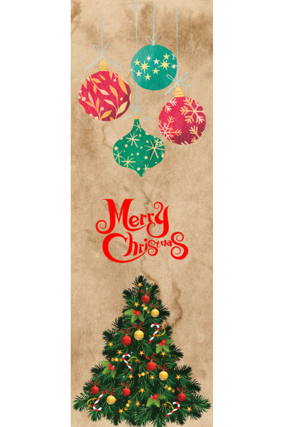 OEM Semn de Carte Craciun, 5x15 cm, 2 bucati, model nostalgic vintage