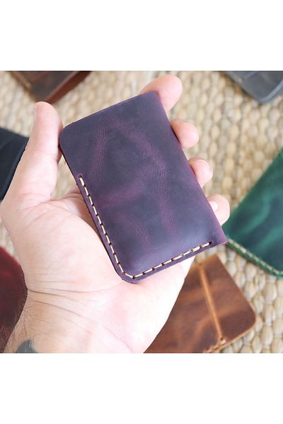 Derici Amca One Shot Genuine Leather Minimal Card Holder
