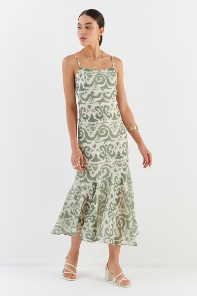 Shopping Shop Φόρεμα με κορδόνια ΧΑΚΙ