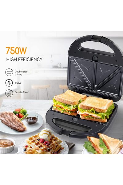SKY TOUCH SKY-TOUCH 3 in 1 Sandwich Maker: Portable Waffle Maker Toaster Electric Panini Press Grill Set with