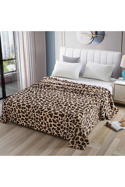 OEM Cocolino blanket for double bed 200 x 230 cm with animal print pattern
