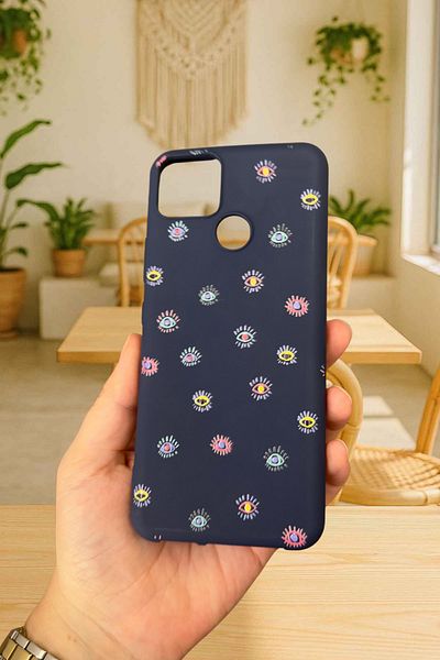Vip Case Realme C25 - Mini Evil Eye Patterned Silicone Shock Absorbing Classic Protected Rubber Case277