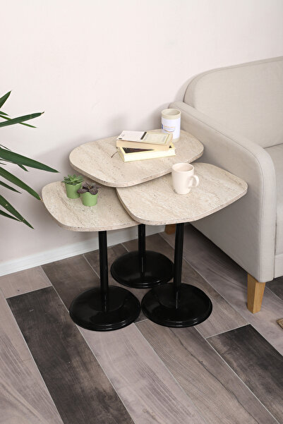 SEHPAM AKILLI Silvavera Zigon Sehpa Mdf Tabla Alt Mekanizma Demir Siyah Renk