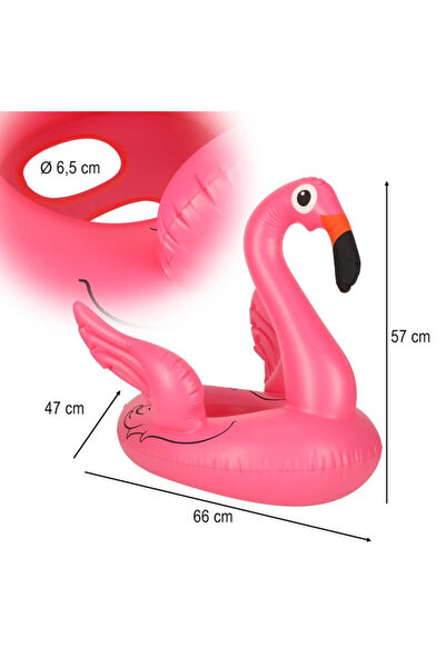varioshop VarioShop® inflatable ring for children, flamingo-shaped, PVC toy, with side fins