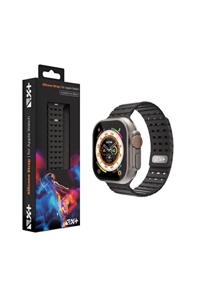 NOA Curea pentru Apple Watch 46/49 mm, Silicon, Negru