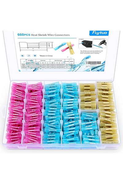 OEM Heat shrink connectors for wire welding, 3 sizes, 660 pieces
