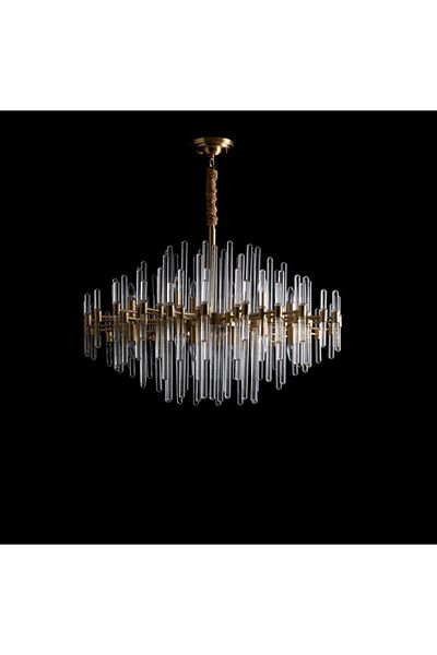 LUXXO Candelabru Orient L, 16xE14, corp aluminiu, abajururi sticla